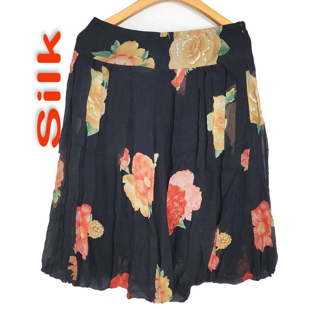 Women's 100% Silk Size S A-Line Skirt SEC698